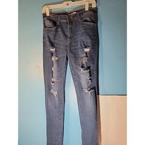 & Lovely Womens Juniors Distressed Denim Jeggings With Pockets Juniors Size 9